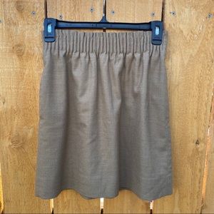 J. Crew Tan Wool Sidewalk Paper Bag Skirt
